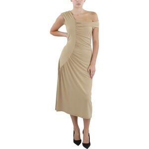 Adrienne Landau Womens Shirred Polyester Bodycon Dress Cornstalk Size L